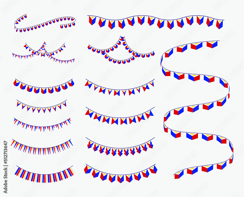 Fototapeta premium Philippines flag garland set