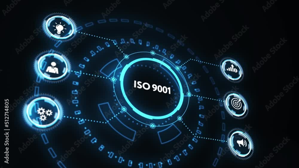 The concept of business, technology, the Internet and the network. virtual screen of the future and sees the inscription: ISO 9001 The concept of business, technology, the Internet and the network. virtual screen of the future and sees the inscription: ISO 9001