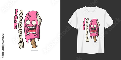 Ice Scream Illustration T-shirt and Apparel Printing Design