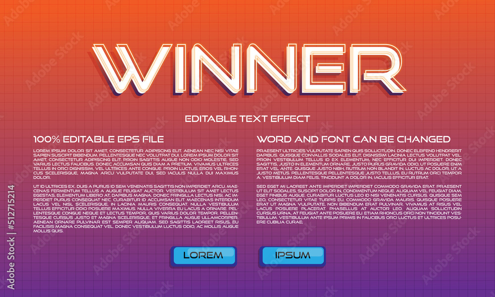 Obraz premium Winner Editable Text Effect