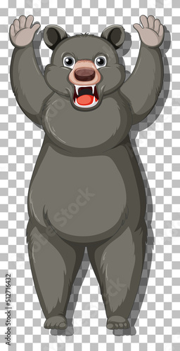 Black bear cartoon character isolated