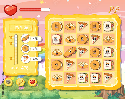 A game background template with elements