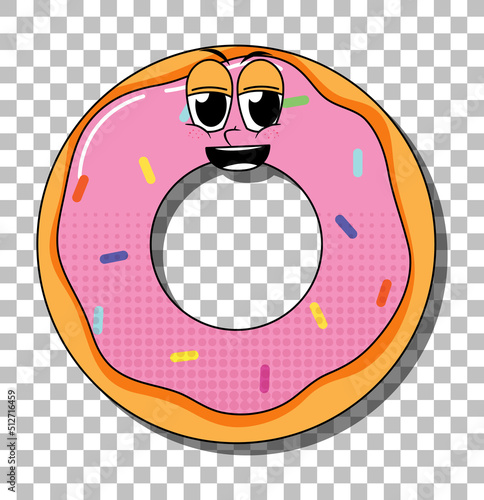 Doughnut cartoon character isolated