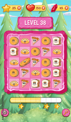A game background template with elements