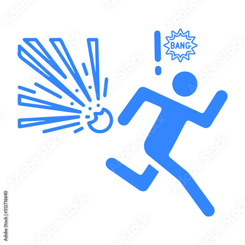 The bomb destroyed Human or bombing icon