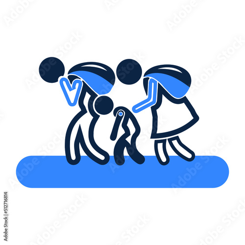 Escape family or moving refuge icon