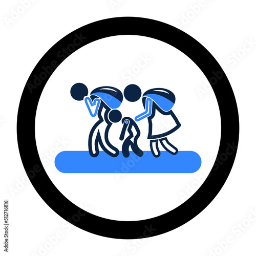 Escape family or moving refuge icon