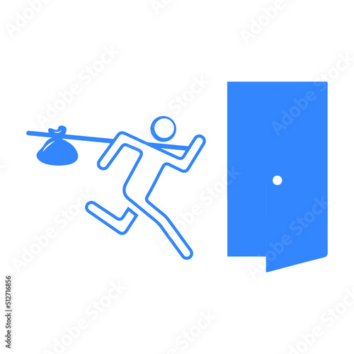 Escape family or moving refuge icon