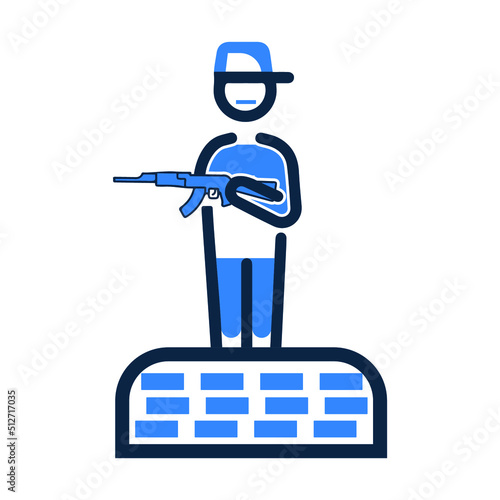 Refugee guard soldier watchman icon