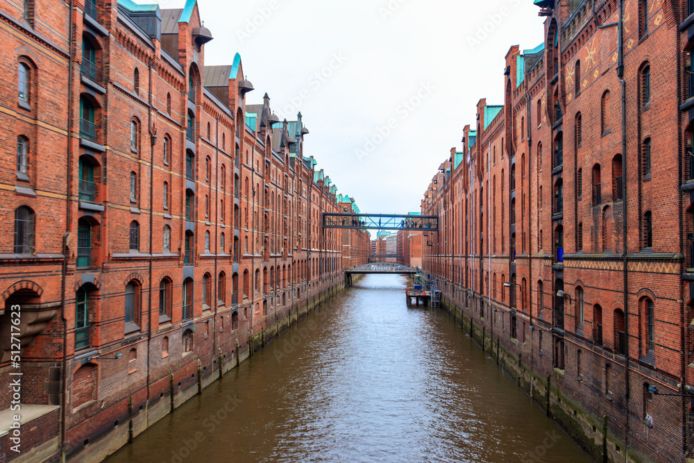 Warehouse district Speicherstadt in Hamburg, Germany