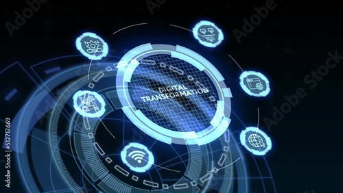 Concept of digitization of business processes and modern technology. Digital transformation