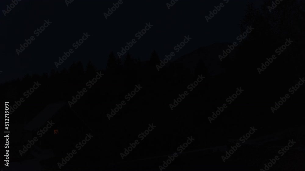 time lapse of night falling in a small mountain village Bohinj Slovenia Europe time lapse of night falling in a small mountain village Bohinj Slovenia Europe