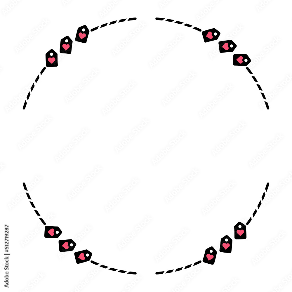 Naklejka premium heart circle frame 