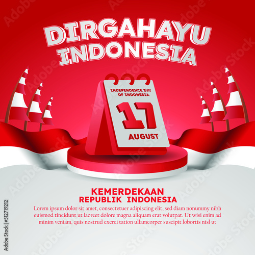 hari kemerdekaan Indonesia means Indonesian independence day poster social media post 