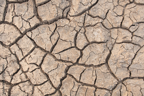 landscape of dry mud in the dry season. The concept of drought, natural disasters.