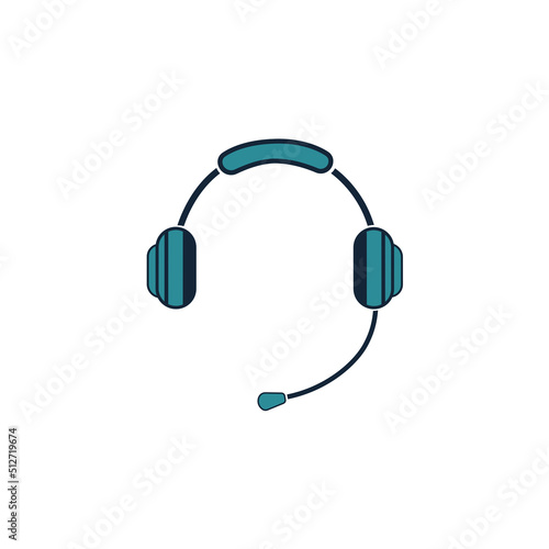 headphones on white background, vector illustration in flat cartoon design. Ear phone.