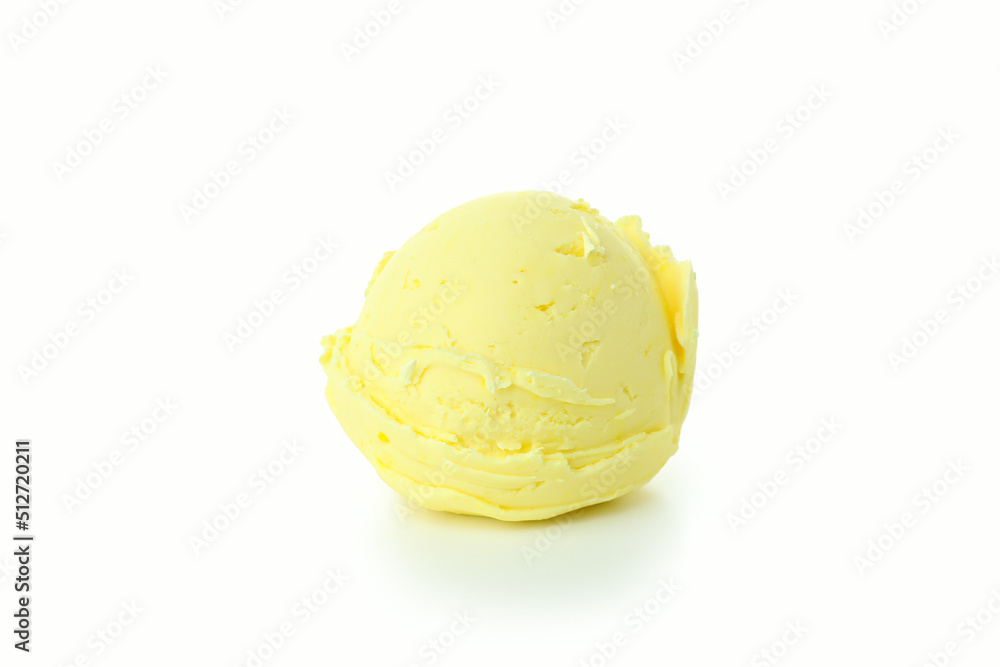 Lemon ice cream isolated on white background Lemon ice cream isolated on white background