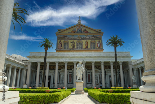 Rome, Italy - June 2000: View of the Basilica of Saint Paul Outside the Walls