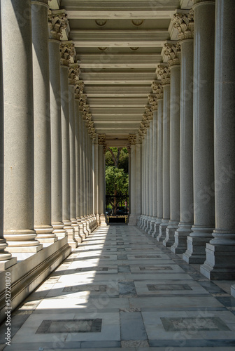 View of the stone colonnade  Rome  Italy