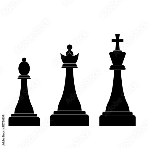 Set of silhouettes chess piece  icons on white background © meredesign
