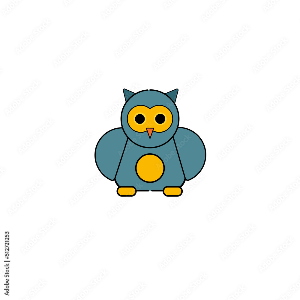 Owl icon design, vector illustration in flat design cartoon. Owl icon design, vector illustration in flat design cartoon.