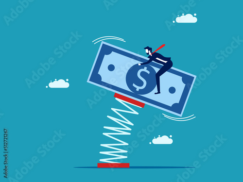 Currency volatility. Currency control efficiency. business concept vector illustration