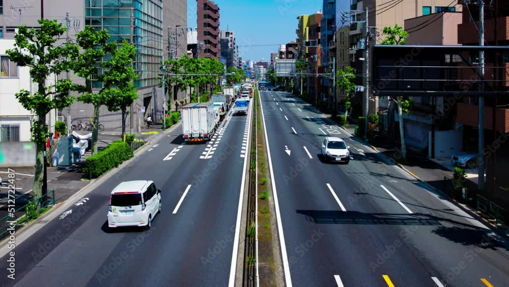 A timelapse of the traffic jam at the urban street in Tokyo panning A timelapse of the traffic jam at the urban street in Tokyo panning
