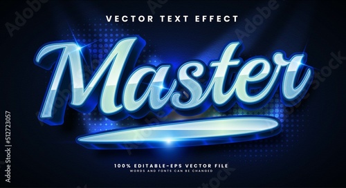 Master blue editable vector text effect with luxury concept.