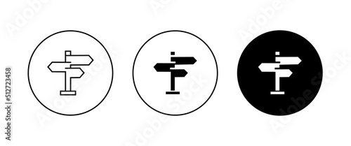 signpost icon, information, direction, arrow vector, sign, symbol, logo, illustration, editable stroke, flat design style isolated on white linear