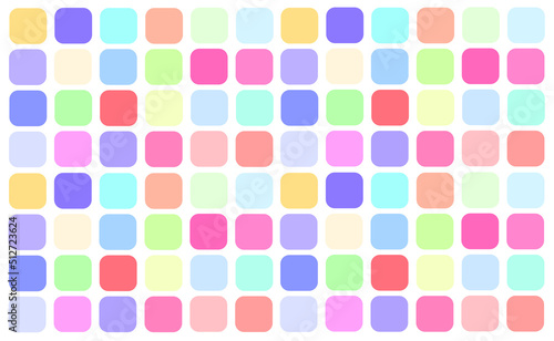 Squares with rounded corners of varied colors, forming a nice colorful background.