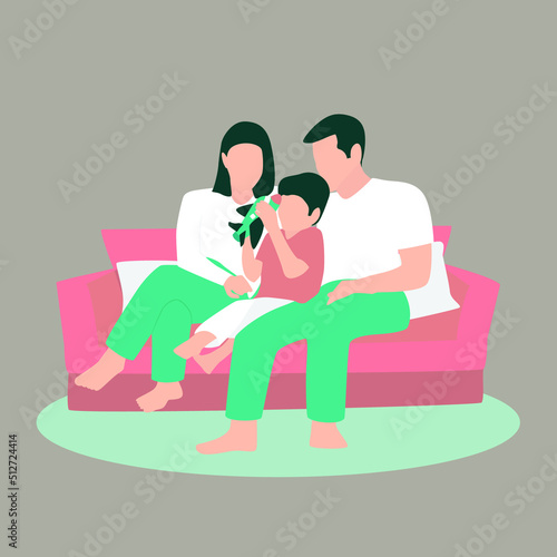 Giving Attention to Kids Vector Illustration