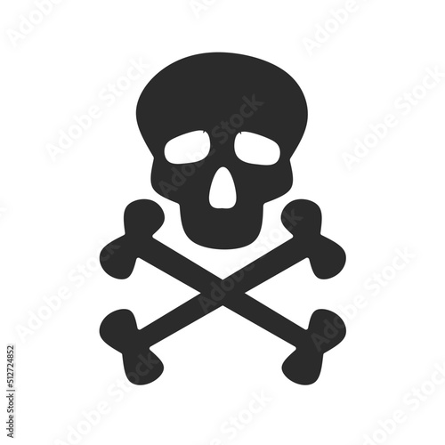skull and crossbones icon with simple design
