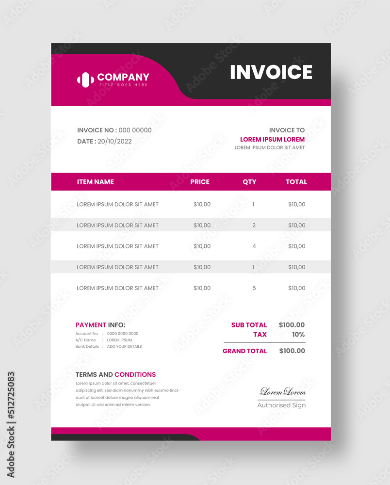 corporate modern minimal Business invoice form template. Invoicing quotes, money bill, Tax form, payment receipt, price invoices and payment agreement design template. corporate modern minimal Business invoice form template. Invoicing quotes, money bill, Tax form, payment receipt, price invoices and payment agreement design template.