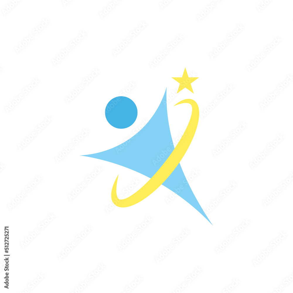 People star logo design template vector illustration People star logo design template vector illustration