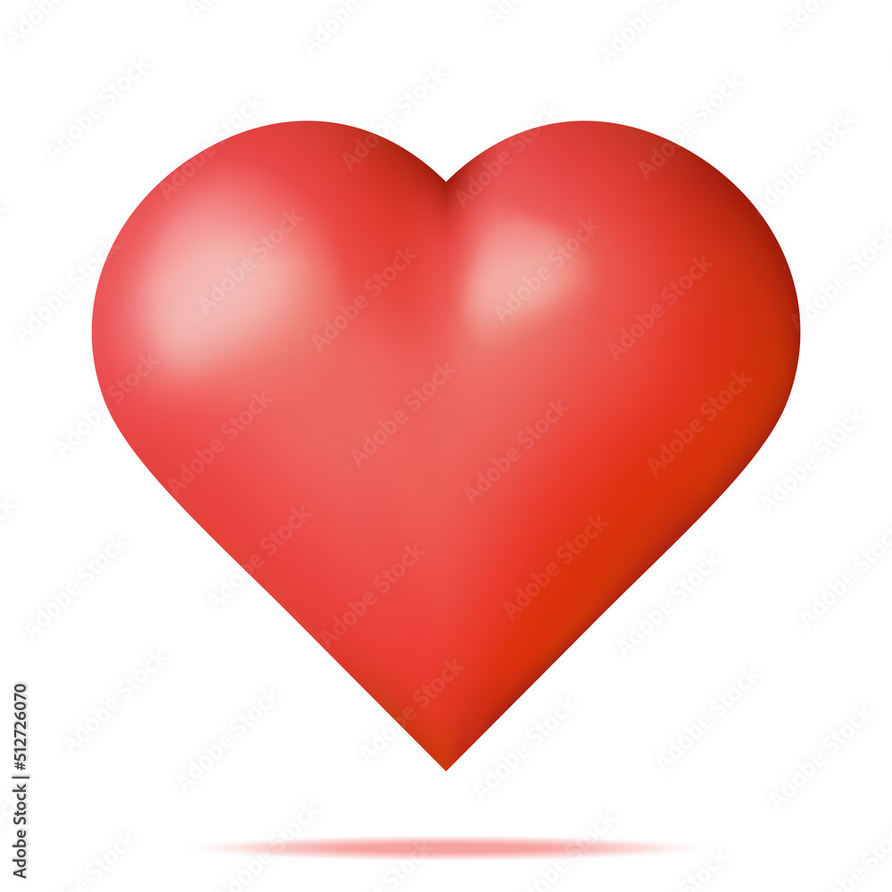 3D Red Heart Isolated on White. 3D Red Heart Isolated on White.