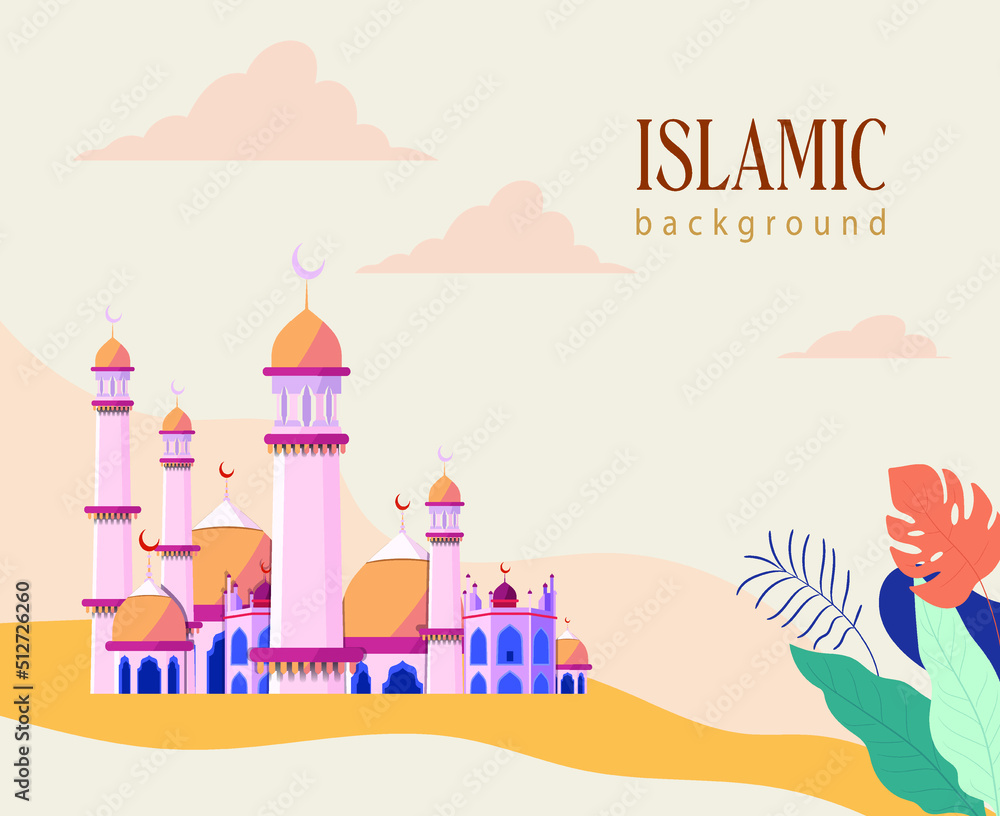 Islamic Arabic Lantern for Ramadan Kareem Eid Mubarak Background  vector design