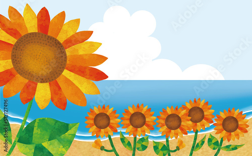 夏、向日葵が咲く  1