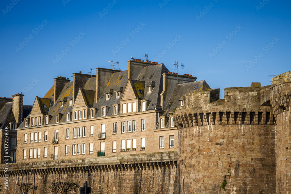 Fortified walls and city of Saint-Malo, Brittany, France