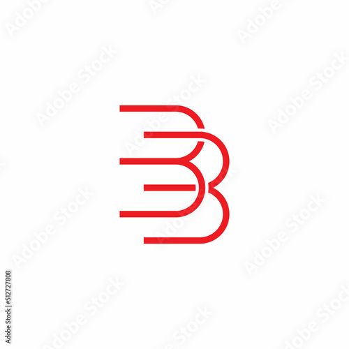 letter bb fast motion design thin line logo vector