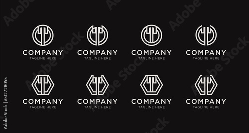 Set of letter T monogram logo design bundle. The logo can be used for any company business
