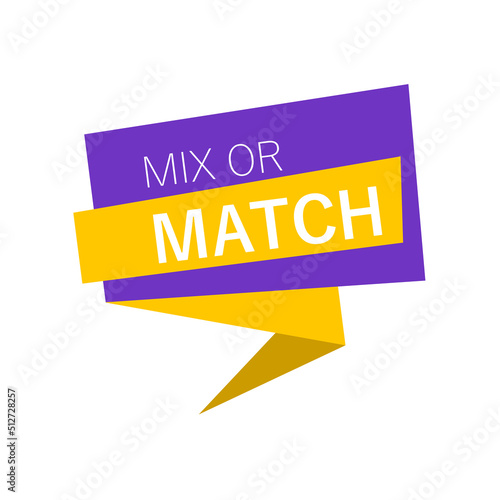 Inscription mix or match, design element