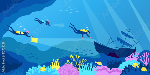 Diving Flat Composition