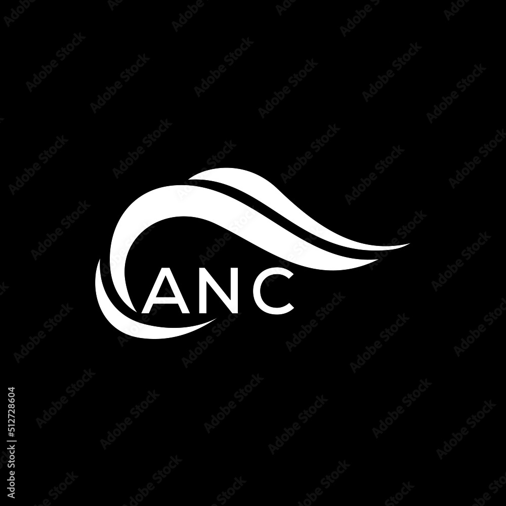 ANC letter logo. ANC best black background vector image. ANC Monogram