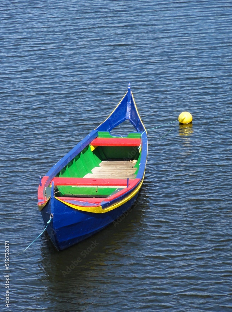 Traditional wooden fishing boat in Constancia, Centro - Portugal 