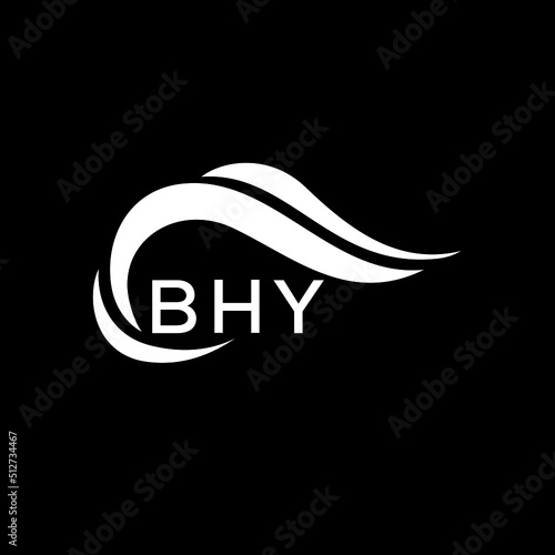 BHY letter logo. BHY best black ground vector image. BHY letter logo design for entrepreneur and business. photo