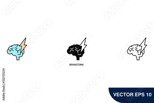 brainstorm icons  symbol vector elements for infographic web