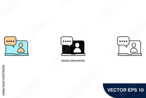 online consultation icons  symbol vector elements for infographic web