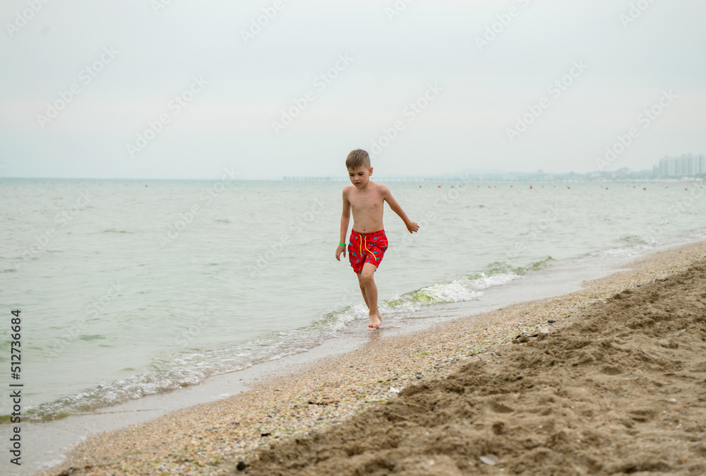 a child on the seashore