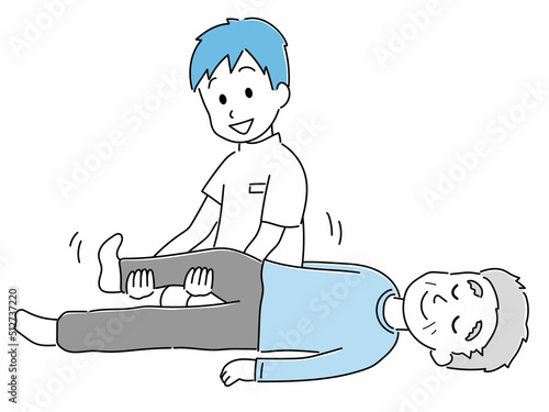 リハビリとマッサージのイラスト