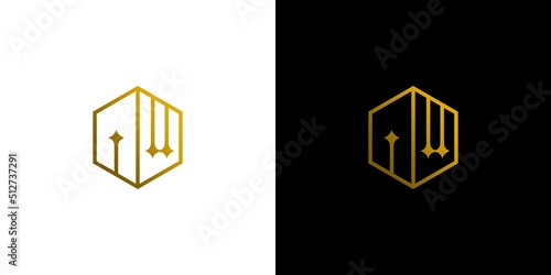 Modern and strong AW letter initials logo design 2